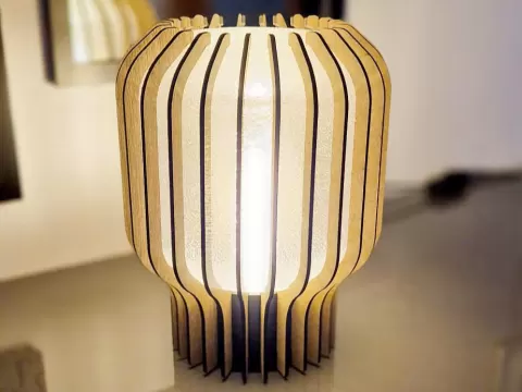 Ribbed Slat Table Lamp – Modern Nordic Design