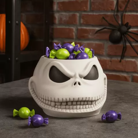 Jack Skull Candy Bowl | Halloween Multi Use Snack and Treat Holder | Kids Treat Holder | Table Decor