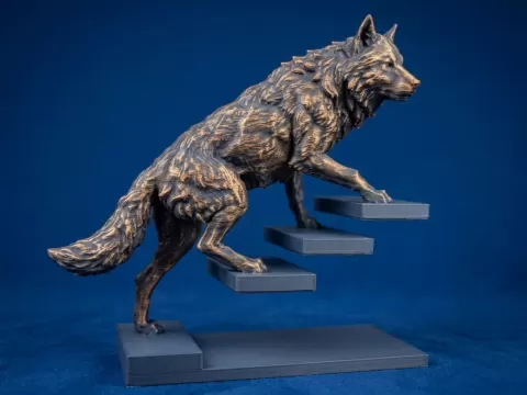 Wolf on Stairs
