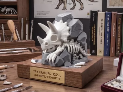 Chibi Dinosaur Fossil Diorama – Triceratops