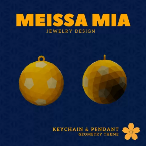 06. Geodesic Icosahedron Pattern 6 Keychain – 31. Geodesic Icosahedra Pendant and Keychain - 3D Print File for Geometric Keychain & Pendant - Girl's Fashion Accessories