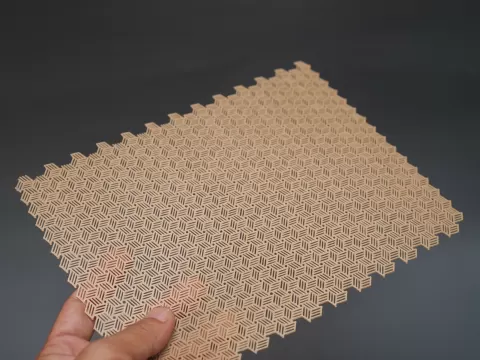 Modern Triangle Mesh Tri-Weave Tessellation Panel