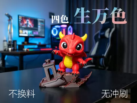 【木公造物】CMYK 张牙舞爪龙拆拆 混色打印 叠色打印 多色打印 四色生万色