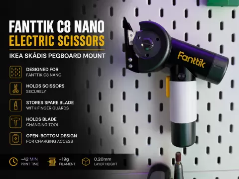 Fanttik C8 Nano Electric Scissors SKÅDIS Pegboard