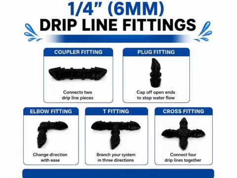 Irrigation Fittings for 1/4" (6mm) Drip Line