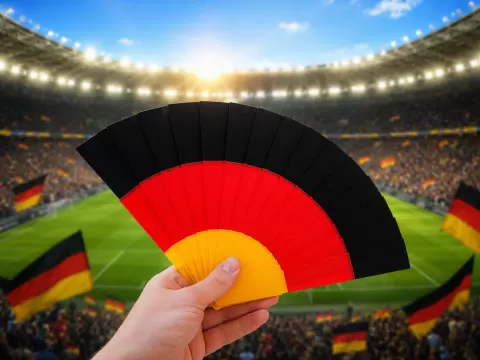 Germany Flag Folding Fan / Print-in-Place