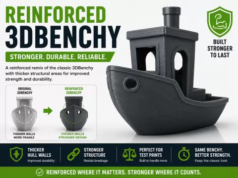 Reinforced 3DBenchy – Stronger Hull Remix