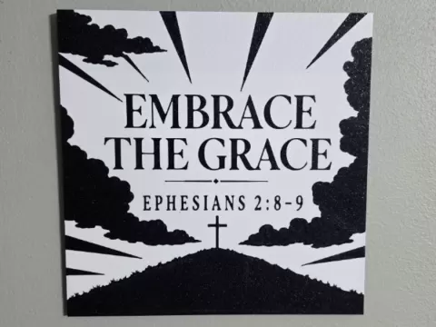 Embrace The Grace Ephesians 2:8-9 Wall Decor