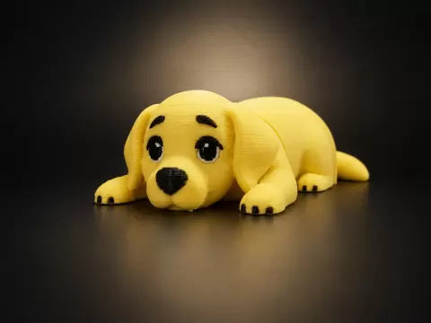 Cute Flexible Lying Golden Retriever Keychain