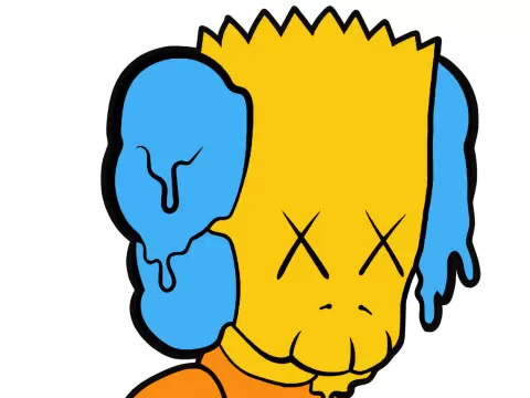 bart simpson kaws 2d wall art no ams