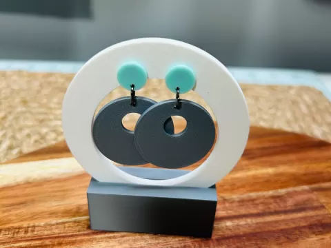 retro round 80's earrings