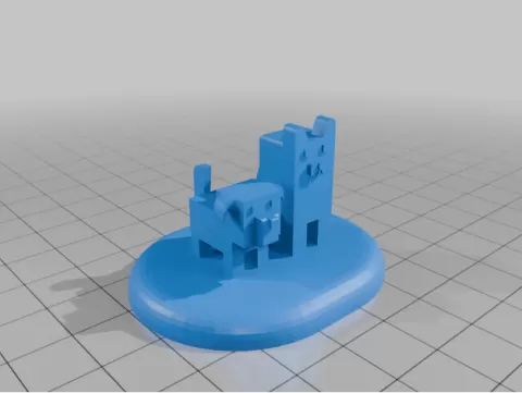Cubical Cat And Puppy Figure