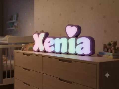 Namenlampe Xenia | LED Lampe fürs Kinderzimmer
