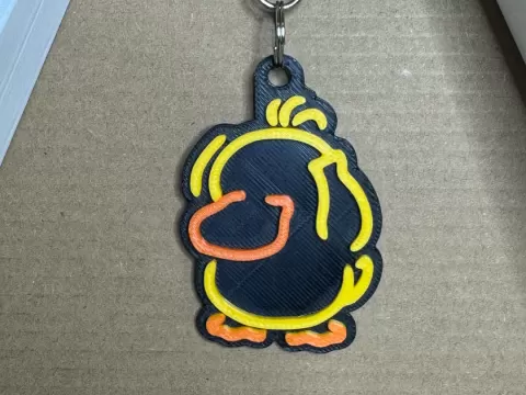 Psyduck Inspired Neon Keychain