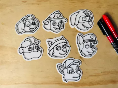 pack de manualidades para colorear paw patrol