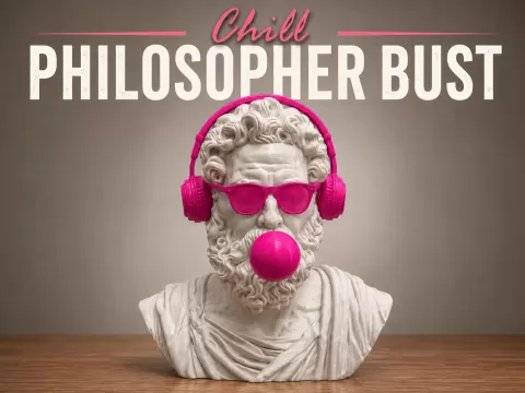 Chill Philosopher Bust Modern Classical Sculpture