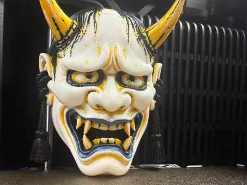 Hannya Mask Multicolor Print