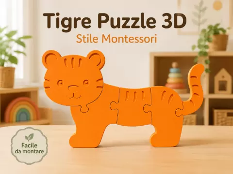 Tigre Puzzle 3D | Montessori | Gioco Educativo