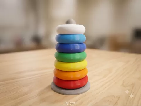 Rainbow Stacking Rings Toy / 趣味漸層彩虹套圈圈疊疊樂