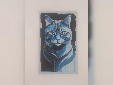Cyan Drip Cat HueForge Print