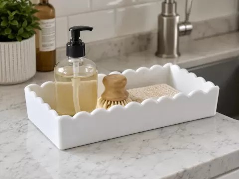 Scalloped Countertop Tray – With or Without Feet