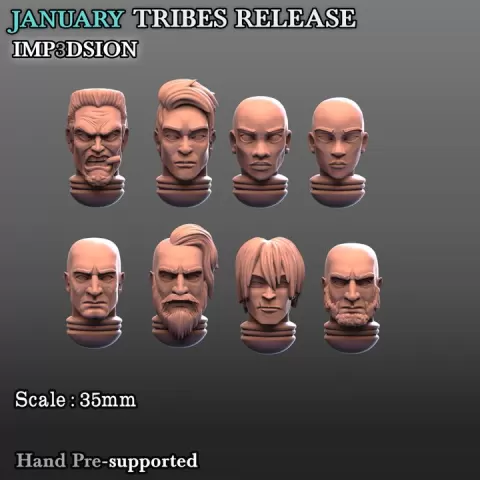 Human Heads x8 by Imp3dsion