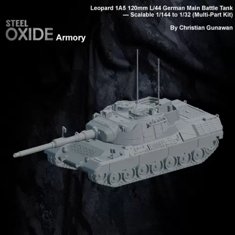 Leopard 1A5 120mm L/44 German Main Battle Tank — Scalable 1/144 to 1/32 (Multi-Part Kit) by STEELOXIDE3D
