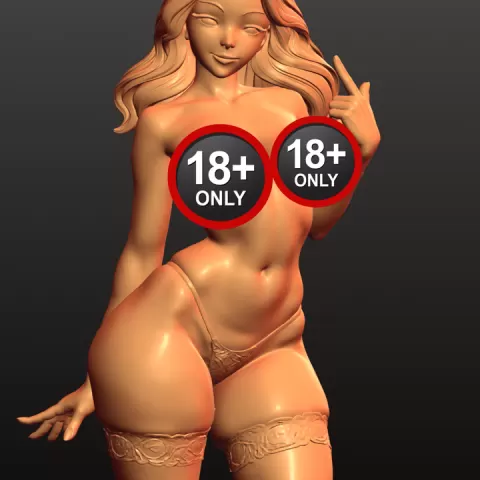 Curvy Pinup Girl – Adult Anime Style 3D Printable Figurine by Vaelune Studio