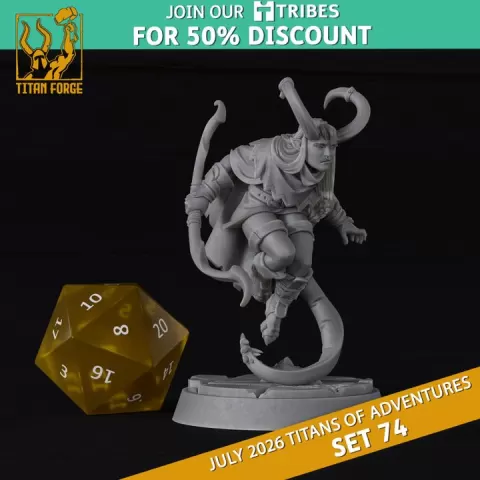 Female Tiefling Rogue - DnD Hero Characters - Titans of Adventures Set 74 by Titan Forge Miniatures
