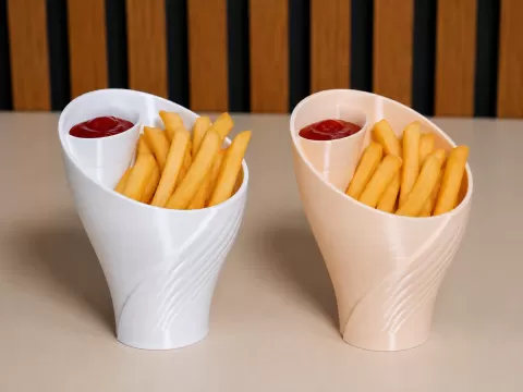 Fries Cup with Ketchup Holder - Snack Cup