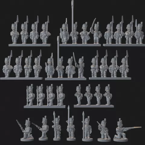 6-15mm American Line Infantry (3 Shako Types) (1810-15) NAP-US-1 by Turner Miniatures