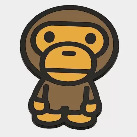 Bape Logo, Flat, raised and MMU