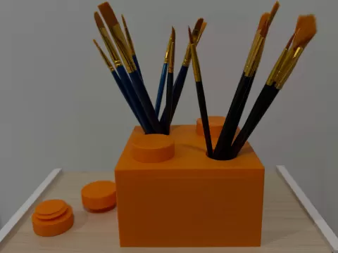 Giant Brick Desk Organizer with Screw-Top Storage