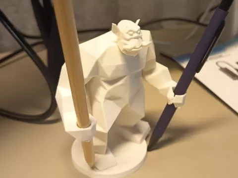 Pencil holder - Orc peon (editable)