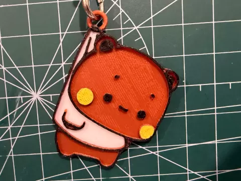 cute bear keychain - hanging bear brown
