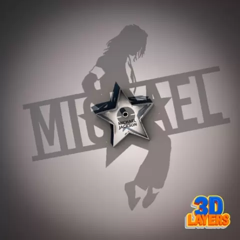 Michael Jackson Silhouette Shadow Star Lamp