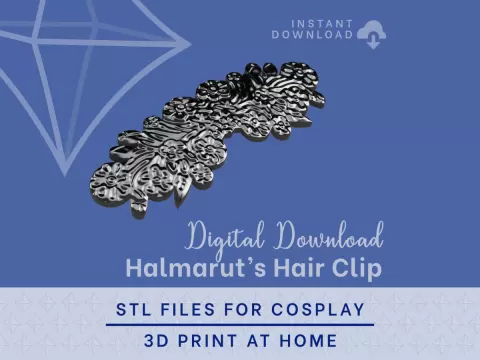 Halmarut Hair Clip STL Files - Final Fantasy XIV Cosplay Accessory (Digital Download)
