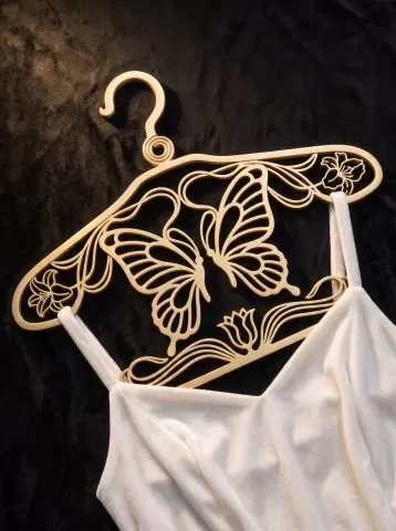 Art Nouveau Butterfly Filigree Clothes Hanger - Elegant Floral Dress & Pants Hanger