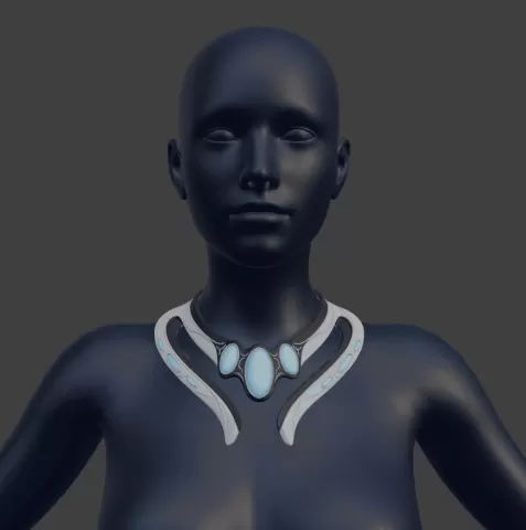 Alien Egypt Necklace Neck Piece - Fantasy Collar Armor, Sci Fi Pharaoh Costume, Cosplay Chest Neckla