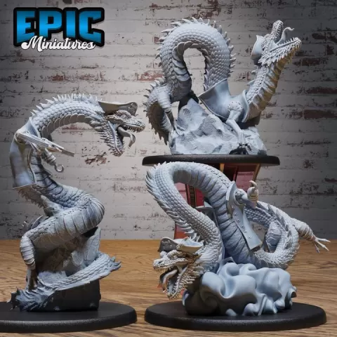 Sea Serpent Pirate Set / Water Robber Creature / Ocean Raider Beast / Underwater Corsair God / Smuggler Swimmer / Ancient Bandit Leviathan by Epic-Miniatures