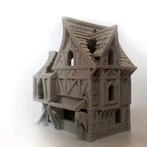 Ruined Merchant's House - Fantasy Store - Ruins of Misty Hollow by Antigone Miniatures
