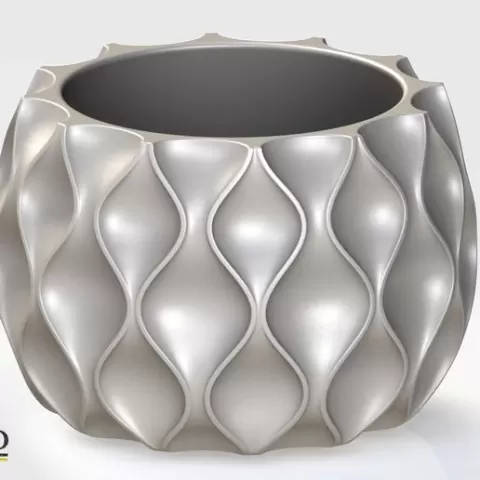 Wave pattern flowerpot model 2