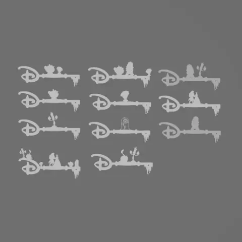 Pack - lot - Beauty and the beast key - key - beauty and the beast - disney