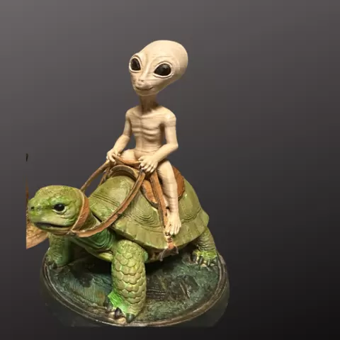 Alien Turtle Peacekeeper Figurine – Sci-Fi Creature STL Miniature