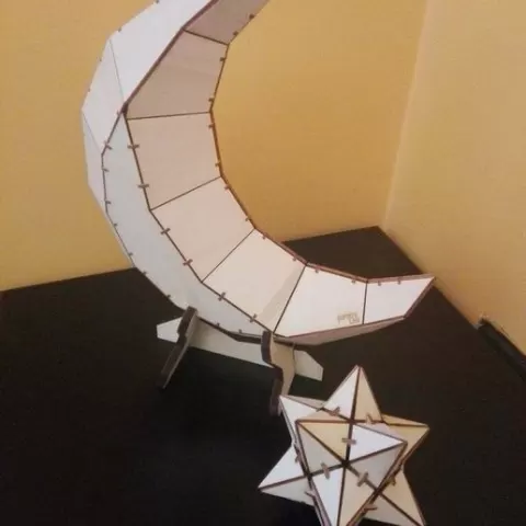 low poly Laser Cut Moon