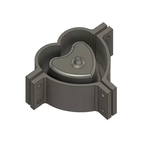 MOLD CEMENT POTS HEART COR02