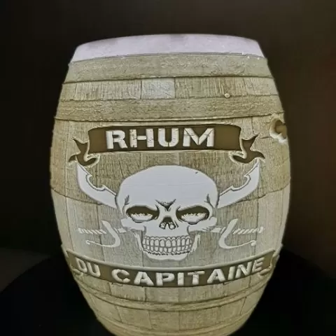 pirate barrels rum lithophanie