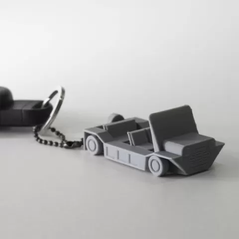 Low Poly - Mini Moke Keychain