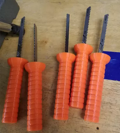 Jigsaw blade pumpkin carving handle