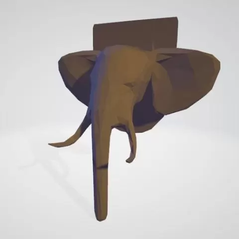 Elephant Poly Wall 3D